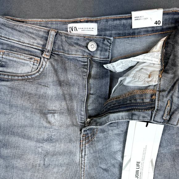 NWT Zara High Rise Skinny Leg Ankle Rigid Jeans Size 40 8USA/40EUR/30MEX Mom - Picture 4 of 16